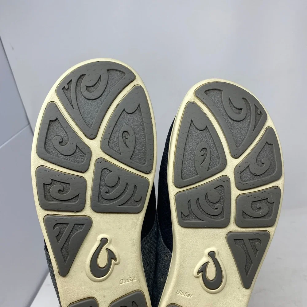 OluKai‎ Nohea Moku Mens 11 Charcoal Dark Shadow Boat Shoes Sneakers 10283-6C6C
